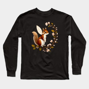 Whimsical Fairy Squirrel Long Sleeve T-Shirt